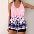 thumbnail image 2 of Women Plus Size Two Piece Swimsuit Spaghetti Strap Hollow Out Tank Tops Trunks Quick Dry Modest Bathing Suit (M, Pink), 2 of 5