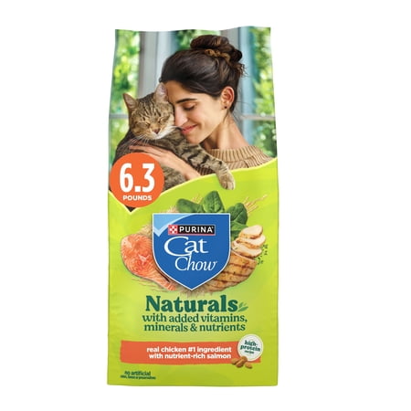 Purina Cat Chow Naturals Chicken Flavor Dry Cat Food, 6.3 lb Bag