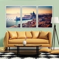 thumbnail image 3 of IDEA4WALL 3 Piece Framed Canvas Wall Art for Living Room, Bedroom Italy City Landscape Canvas Prints for Modern Home Decoration Ready to Hang, 3 of 4