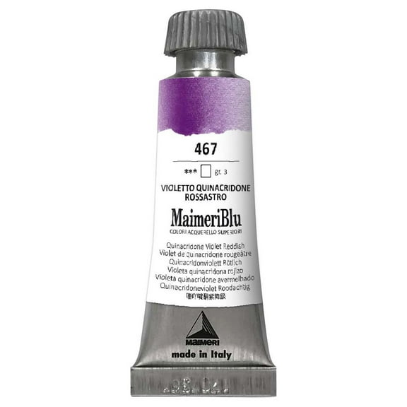 Maimeri Blu Artist Watercolor - Quinacridone Violet Reddish, 12 ml Tube