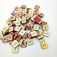 thumbnail image 3 of 100 Pieces Floral Printed Square Shape Wooden Buttons for Sewing and Crafts, 3 of 4