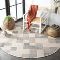 thumbnail image 3 of SAFAVIEH Milos Quintella Geometric Indoor/Outdoor Area Rug, Beige/Grey, 6'7" x 6'7" Round, 3 of 13