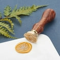 thumbnail image 4 of 1PC Brass Sealing Wax Seal Stamp Removable Wood Handle Bluebell pattern 25mm, 4 of 7