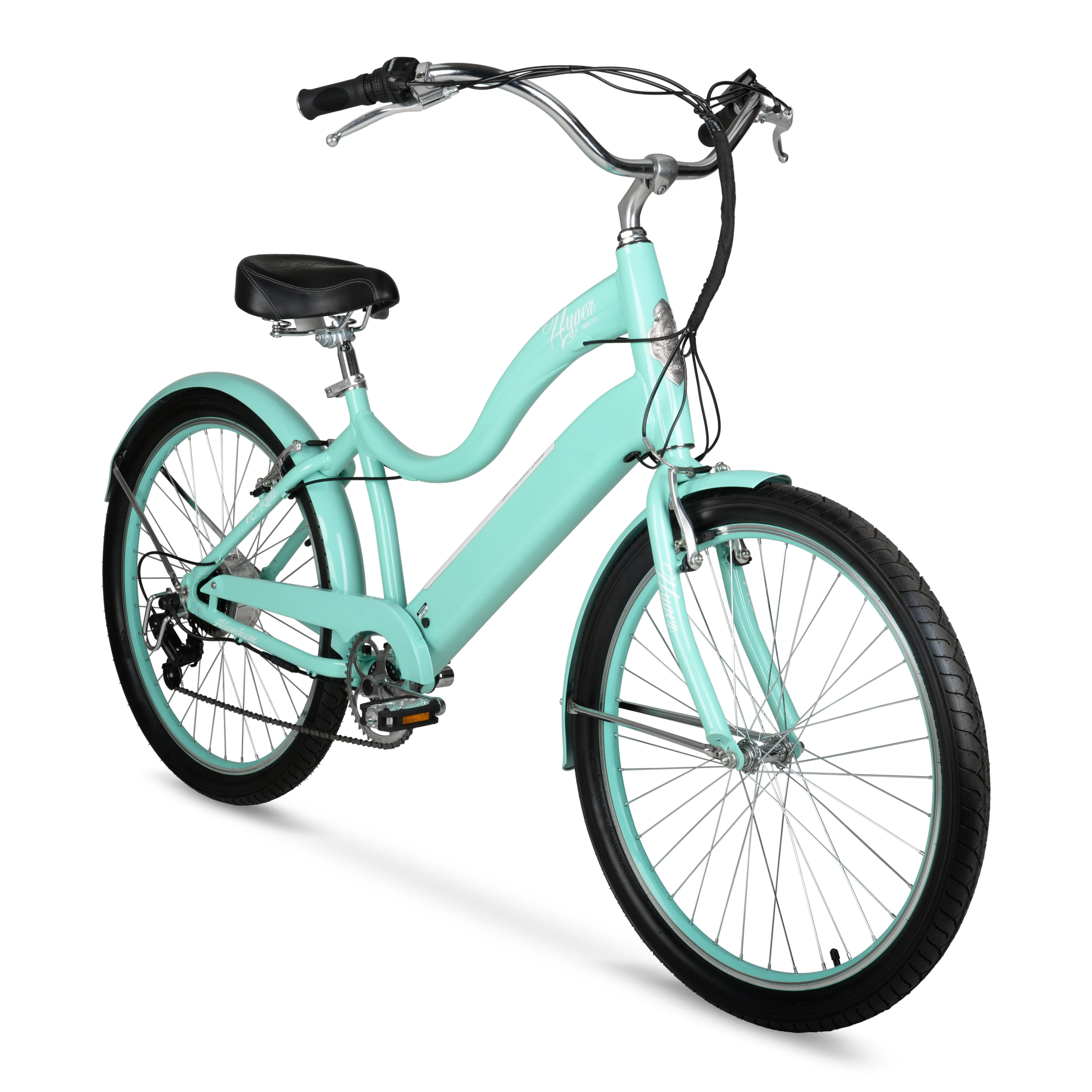 agentschap reinigen Inefficiënt Hyper Bicycles 26" Ladies E-Bike Cruiser with Pedal-Assist, Turquoise -  Walmart.com