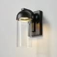 thumbnail image 5 of Globe Electric 12W LED Integrated Matte Black Outdoor Wall Sconce with Clear Glass Shade, 91005362, 5 of 8