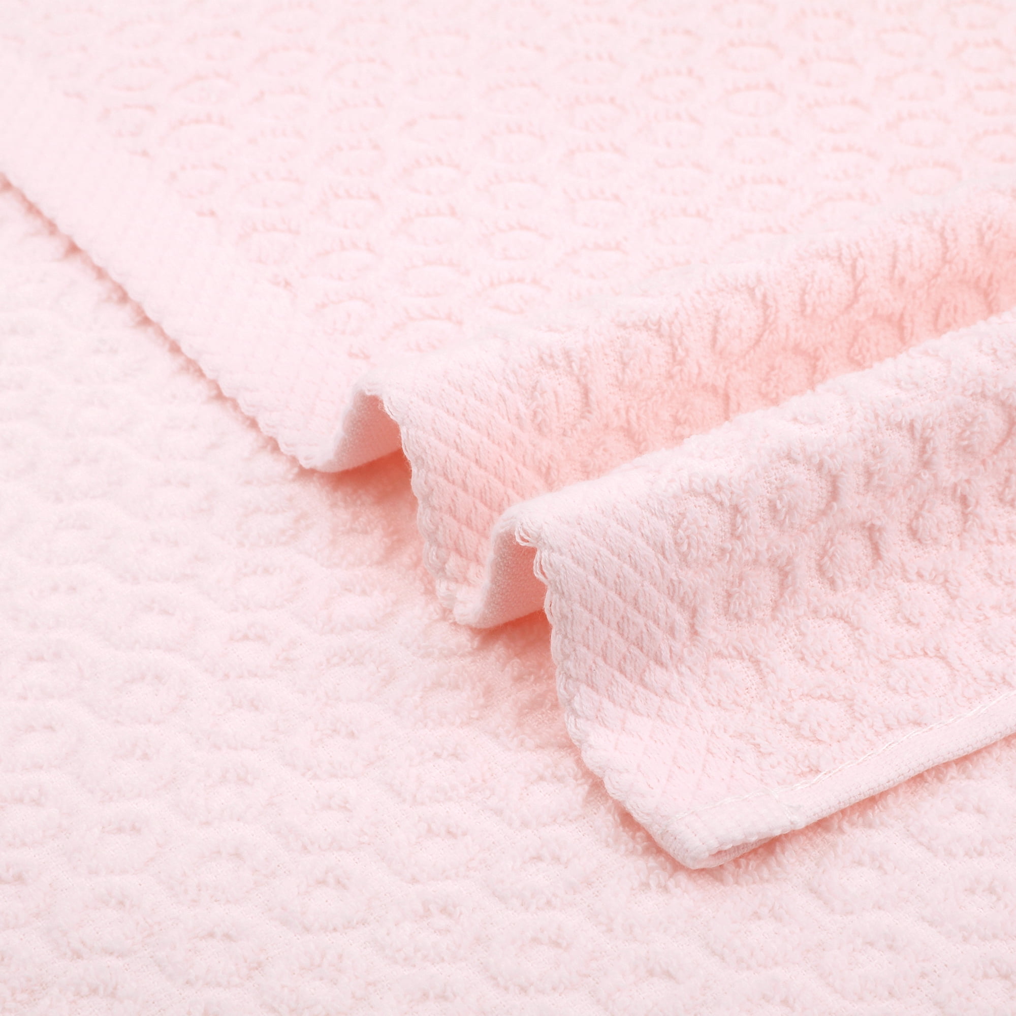 Unique Bargains Solid Bathroom Hand Towel Cotton Hand Towel Set for Kitchen Pink 4-Piece