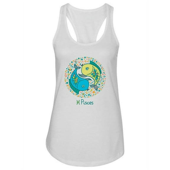 Cute Zodiac Sign Pisces. Tank Women -Image by Shutterstock, Female Medium