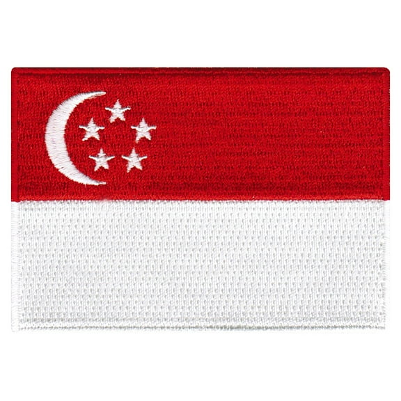 Singapore Flag Embroidered Iron-on Patch