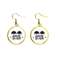 thumbnail image 1 of Juego Little Monster pixel Ear Dangle Golden Drop Earring Jewelry Mujer Unbranded M, 1 of 3