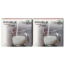 BCnmviku 2 Pack Espresso Shot Glass 3-Ounce Triple Pitcher Barista Double Spouts With Pouring Handle