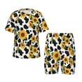 thumbnail image 1 of Fotbe Cute Cow Print Sunflower A Pijama Estampada de 2 Piezas para Niños – Ropa de Dormir de Manga Corta Cómoda para Niños y Niñas, Camiseta y Shorts de Algodón-4X-Large, 1 of 6