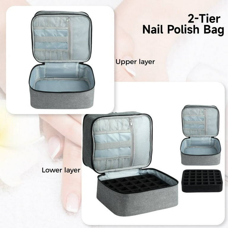 Nail Polish Organizer Case Double-layer Storage Bag for Nail Polis