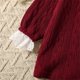 thumbnail image 5 of Gibobby Conjunto para bebé y Niños bebé niñas Patchwork blusa de manga larga con volantes Tops pantalones sólidos ropa de dormir conjunto de pijamas 2 uds ropa(Rojo,3-4 Años), 5 of 5