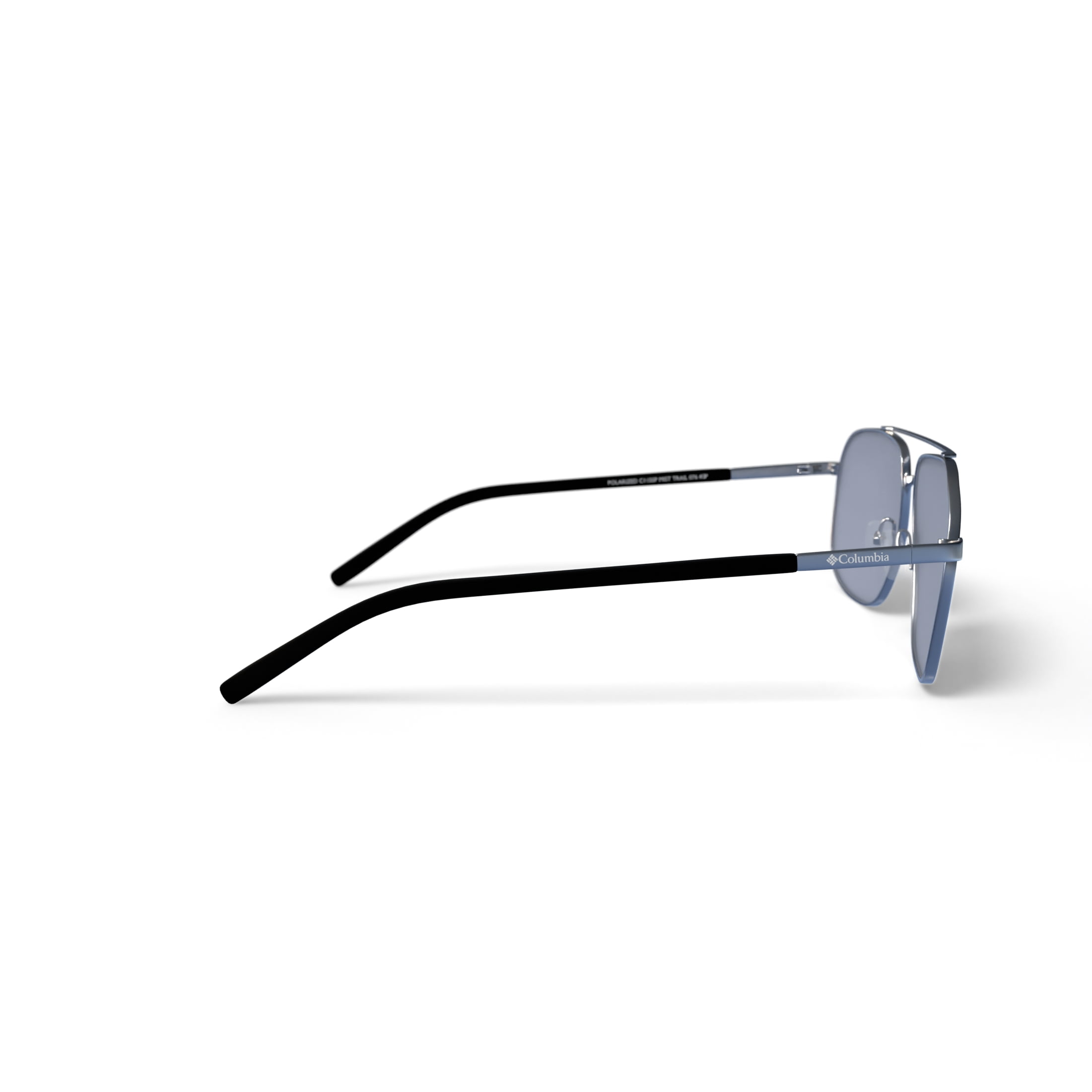 Columbia Mist Trail Navigator Sunglasses Shiny Gunmetal Frame Silver Mirror Polarized Lens