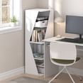 thumbnail image 3 of Furinno ECON Stackable 2-in-1 Bookshelf 4-Tier Corner Bookcase White, 3 of 7