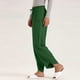 thumbnail image 5 of Pincandy Women's Solid Color Elastic Waist Pockets Drawstring Irregular Hem Linen Blend Pants, Casual & Daily Wear, 5 of 6