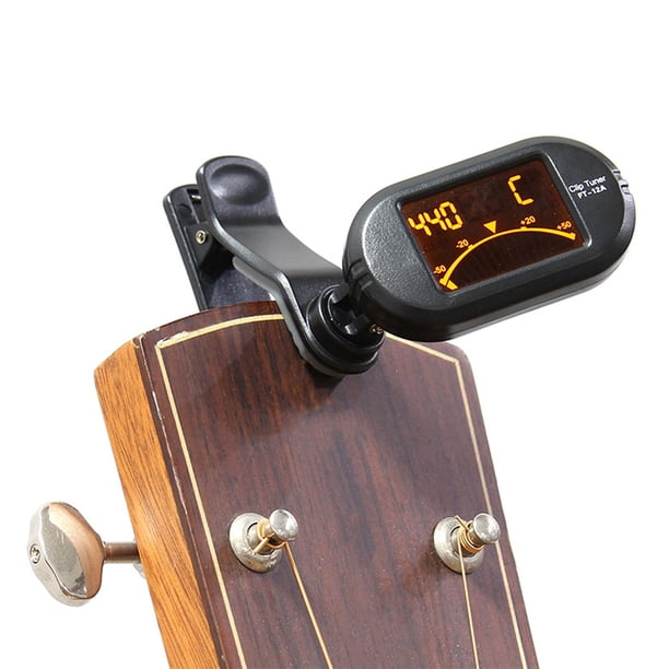 unbranded Afinador Digital Con Apagado Automático Para Guitarra Bajo Violín Y Ukelele Color Negro