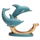 thumbnail image 1 of Estante para botellas de vino, estante individual de resina con estatuas de delfines, soporte para copas de vino y licores. Verde, 1 of 9