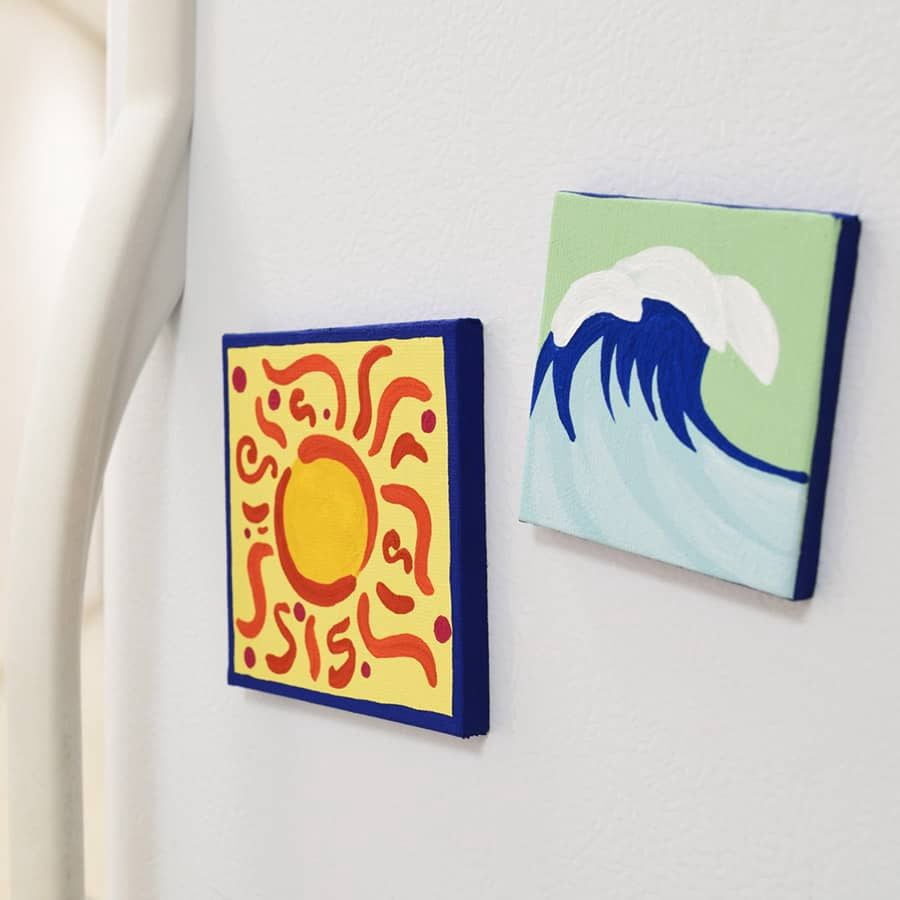Creative Mark Ultra Mini Magnetic Cotton Canvas, Pack of 60, 3x3" Mini Canvas for Painting with Built in Magnets for Fridge Whiteboard Studio Display; Acrylic Primed For Oil or Acrylic Paint