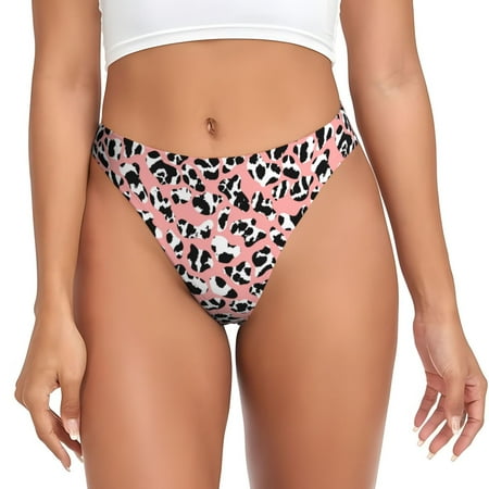 Sigee Cow Animal Skin for Women s G-String Panty  Low Rise  Soft Lace Perfect for Everyday Wear or Special Occasions-Medium