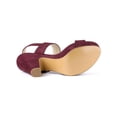 thumbnail image 5 of BLISSFUL STEP Women Platform Slingback Block Heeled Sandals Burgundy 7.5, 5 of 6