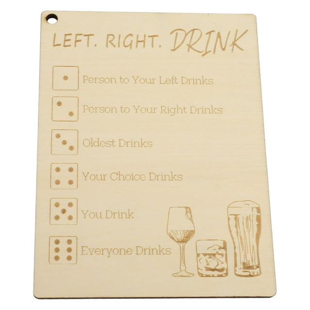 Jeu de Boisson Gauche Droite, Jeu de Boisson Robuste et Portable avec Centre Gauche Droite pour Bar