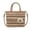 Khaki, variant on Women Sunflower Straw Tote Bag, Hand Woven Summer Beach Bag With Detachable Crossbody Strap, Hollow Weave Shoulder Handbag For Vacation