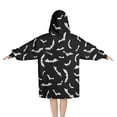 thumbnail image 2 of Black Halloween Bats with White Blanket Hoodies for Kids 6-13YR Oversize Wearable Blanket Hoodies for Boys Girls Teens, 2 of 7