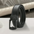 thumbnail image 4 of Men Faux Leather Belt Micro Automatic Buckle Ratchet Track Belt Scratch-resistant Belt Fashion Accessories, 4 of 8
