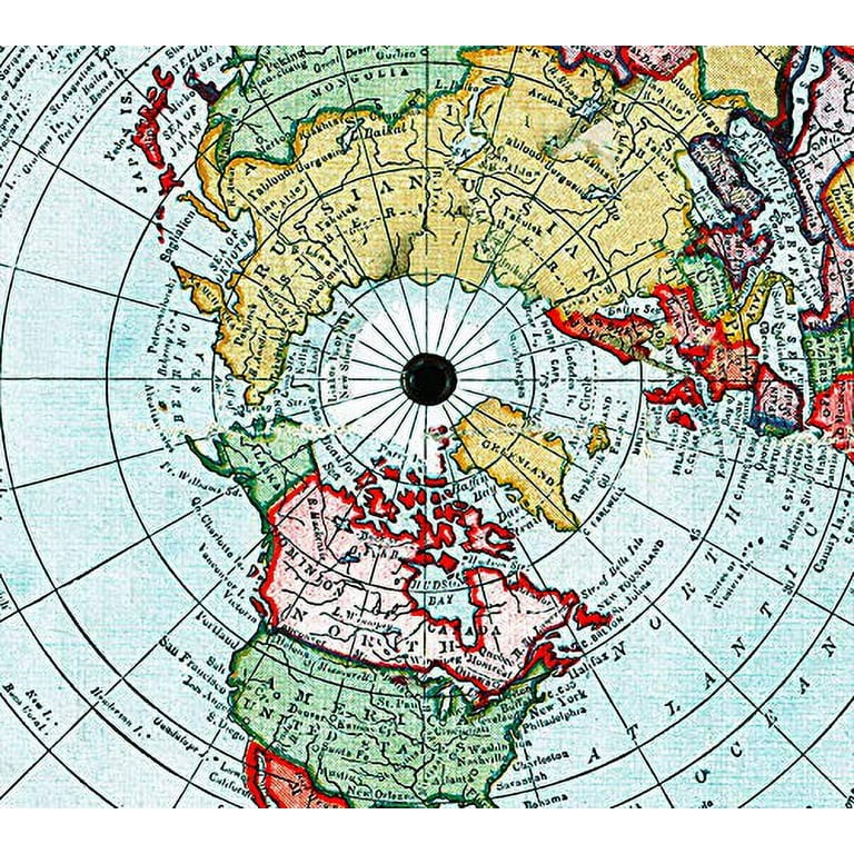 Gleason's New Standard Map of the World 1892. Vintage 