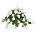 thumbnail image 4 of Faux White Geranium Hanging Basket White Water Hyacinth, 4 of 5