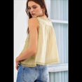 thumbnail image 3 of Blusas de Verano Bohemias con Lazo Frontal para Mujer, Blusas Playeras de Encaje con Botones, Sin Mangas, de de , Y2k 2025, Amarillas, Talla M, 3 of 6