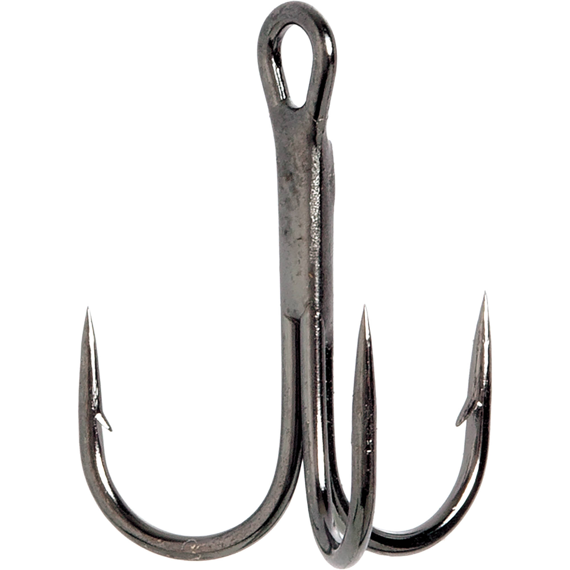 Eagle Claw Lazer Sharp 3X Treble Regular Shank Round Bend Fishing Hooks, Black, Size 2, 20 Pack