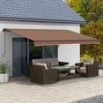 thumbnail image 3 of GVN Patio Awning, Outdoor Sun Shade Shelter Cover Awnings,16' x 10' Retractable Awning, 280gsm UV Resistant Sunshade Shelter, Brown, 3 of 10