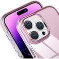 thumbnail image 4 of Compatible with iPhone 14 Pro Case Glossy Hard Electroplating Case Cute Women Girls Makeup Mirror Case Slim Soft Bumper Camera Lens Protection Screen Protector Shockproof Cover, Pink, 4 of 11
