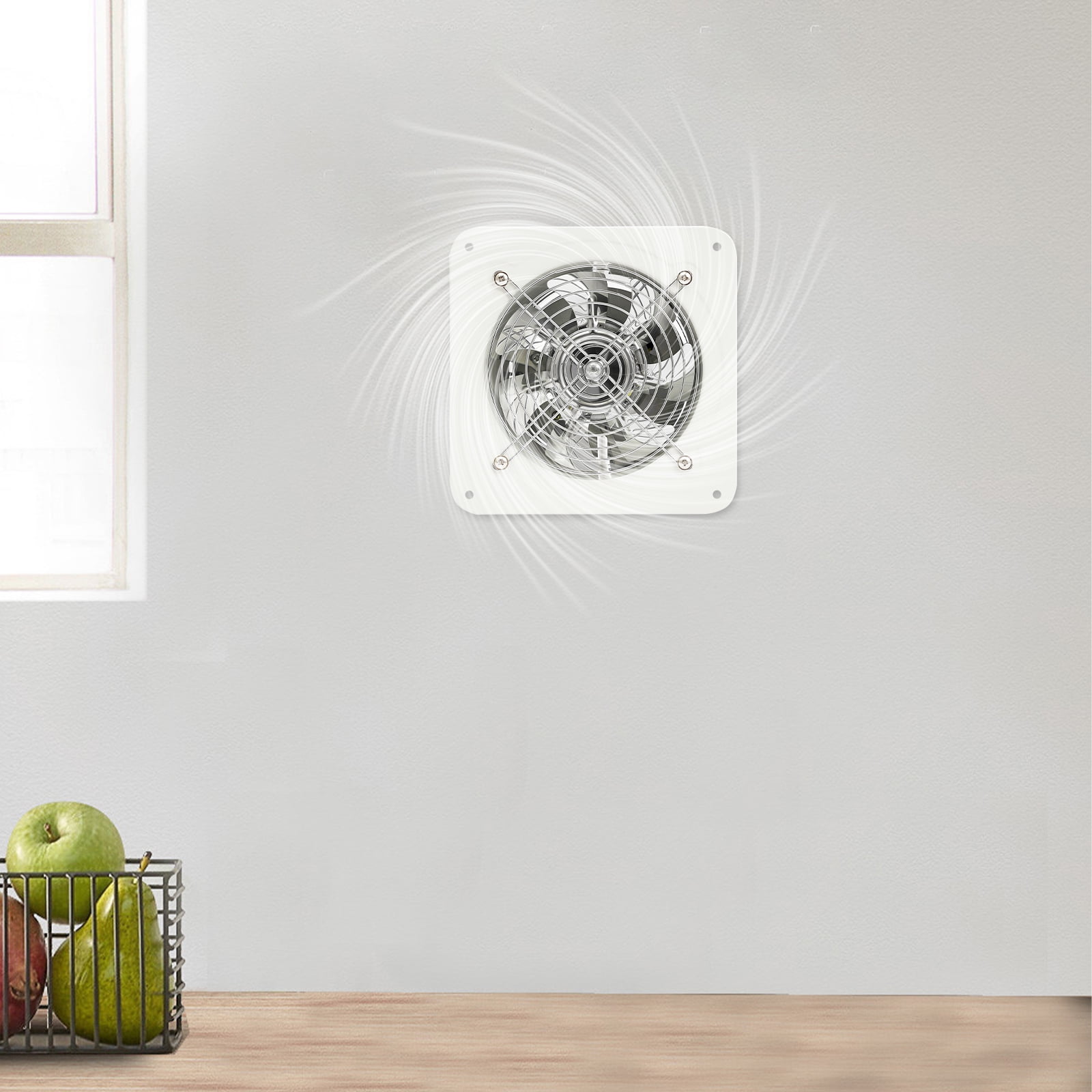 Peakora 7.5" 40w Quite Wall Exhaust Fan 2600 Rpm High Speedwall Exhaust Fan for Kitchen Bathroom Utility Metal Extractor Fan for Attic, Garage, Window Ventilation White