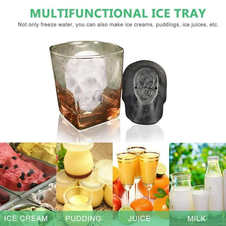 Extra Large 3D Skull Ice Cube Mold Silicone Ice Molds for Whiskey Skull  IceCube