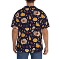 thumbnail image 3 of Balery Turkey And Autumn Camisa Casual de Manga Corta con Botones para Hombre, Texturizada, Estilo Cubano, para Playa, Verano-X-Large, 3 of 5