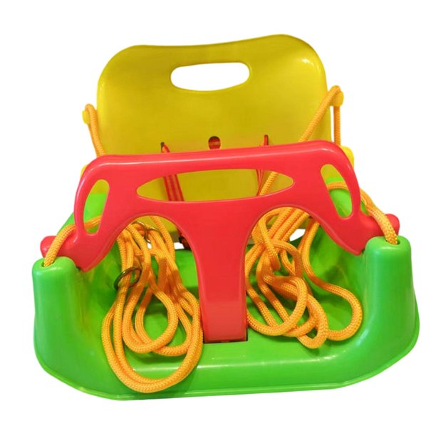 Silla colgante infantil para exteriores, ideal para el desarrollo sensorial de niños y niñas. Verde