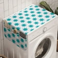 thumbnail image 1 of Geometric Washing Machine Organizer, Eastern Simplistic Bicolour Star Shapes Repetition, Anti-slip Fabric Top Cover for Washer and Dryer, Dark Seafoam Pale Blue, by Ambesonne, 1 of 1