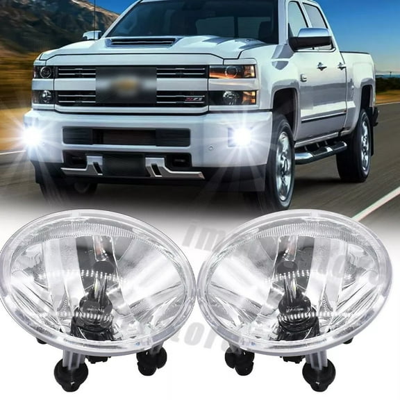 CHUSYYRAY For Chevrolet Silverado 2500 HD 2015-2019 Pair Front 4" Inch Round Fog Lights 6000K White