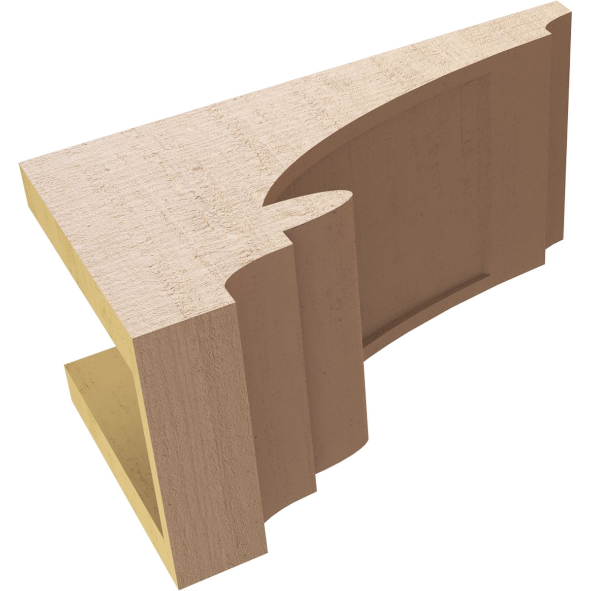6"W x 12"D x 6"H Wide Diane Rough Cedar Woodgrain TimberThane Corbel, Primed Tan