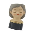 thumbnail image 4 of Fancyes Cute Girl Flower Pot Flower Holder Desktop Ornament Container Decorative Planter Resin Vase for Office Farmhouse Bedroom Cafe B, 4 of 8