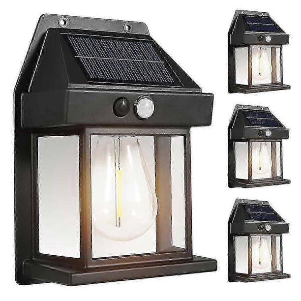 Outdoor Solar Wall Lamp, Waterproof Tungsten Lamp, Human Body Sensor Garden Lamp, Lighting Night Li