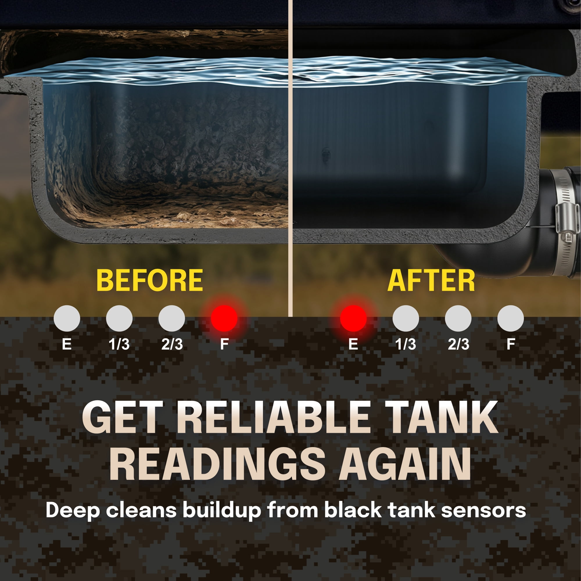(2 pack) Walex Commando RV & Marine Black Holding Tank Sensor Cleaner - Ocean Mist Fragrance - 4 Treatments