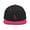 Black/ Neon Pink, variant on Red Corner Embroidered Flat Bill Snapback Hat