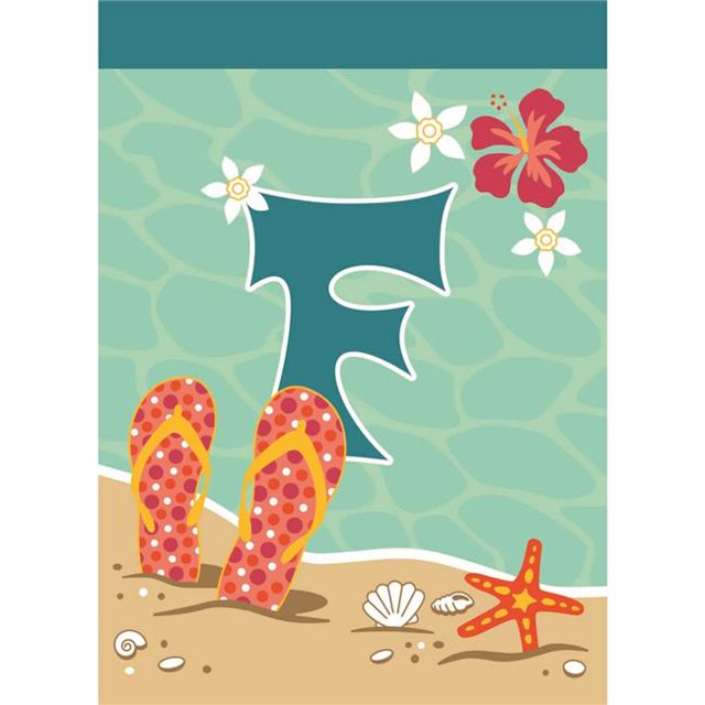 Magnolia Garden Flags M030024 Flip Flop Monogram F Polyester Garden Flag
