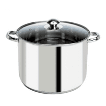 Stainless Steel Stock Pot, Encapsulated Induction Ready Cooking Pot with Glass Lid, Oven Safe, Dishwasher Safe Soup Pot, 8-Quart 