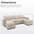 thumbnail image 2 of WOTSTA Polyester Built In Usb Port U Shaped Modular Sofa With Pillows and Ottomans, Beige, 2 of 11