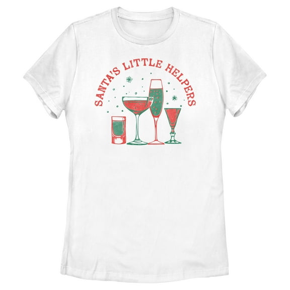 Women's Lost Gods Santa's Helpers Graphic Tee White Large